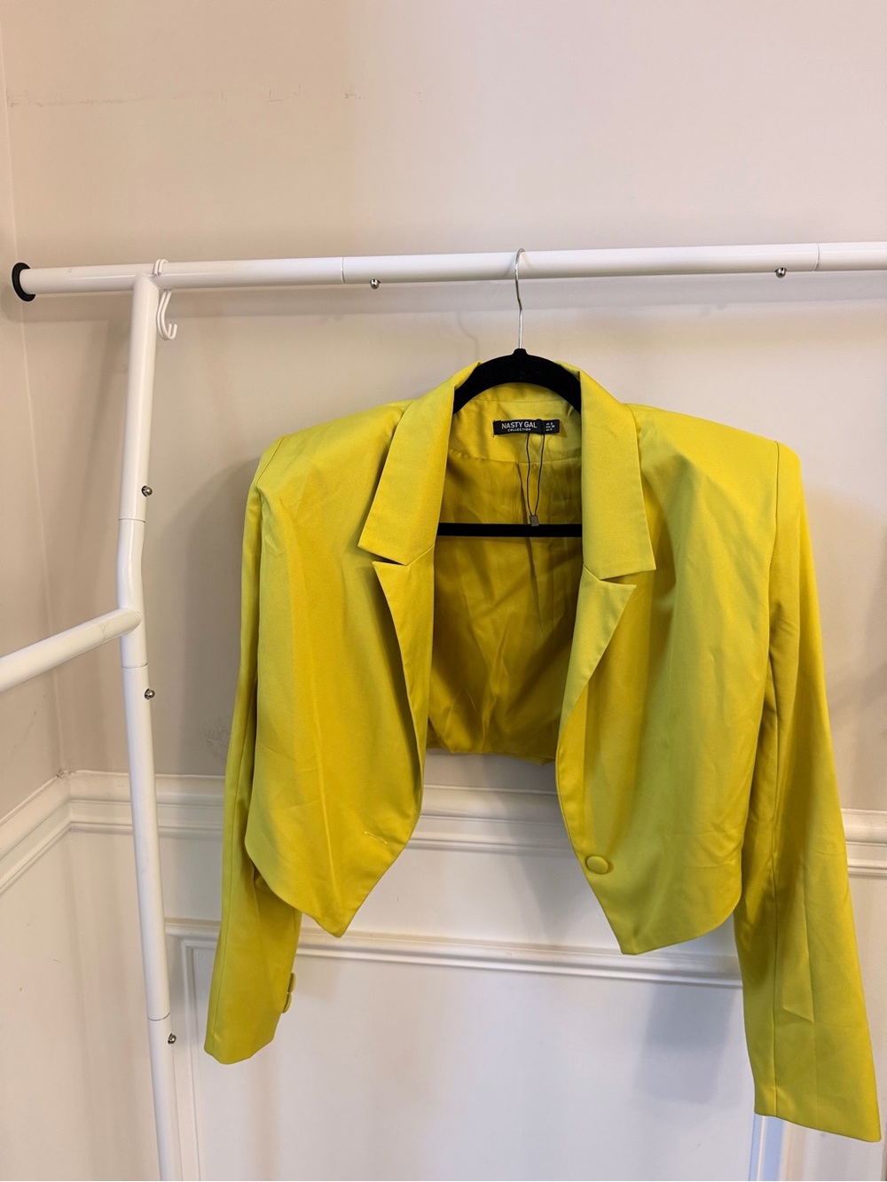 Nasty Gal Lemon Yellow Cropped Blazer